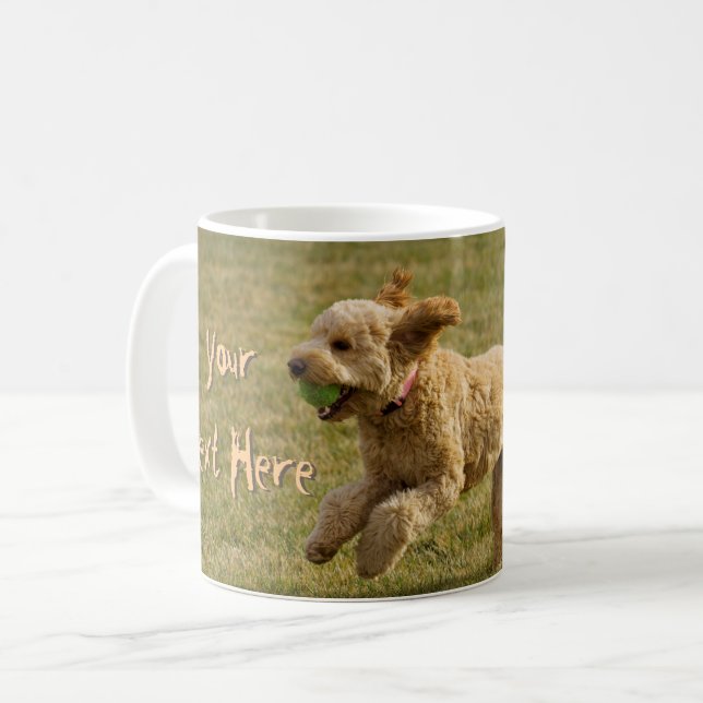 Mug Photo de Doodle doré sur mesure (Devant gauche)