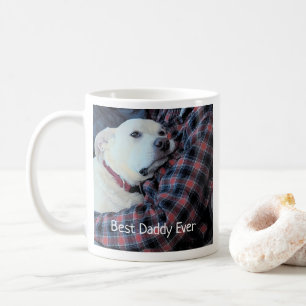 Mug Photo de doux chien blanc avec papa pour la Saint-