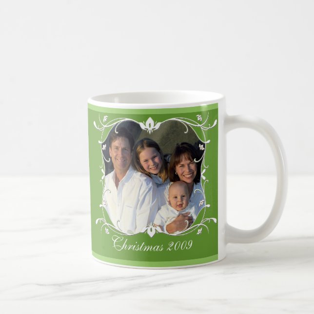 Mug Photo de famille de Noël vert (Droite)