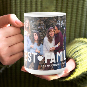 Mug Photo de famille moderne Meilleure famille jamais 