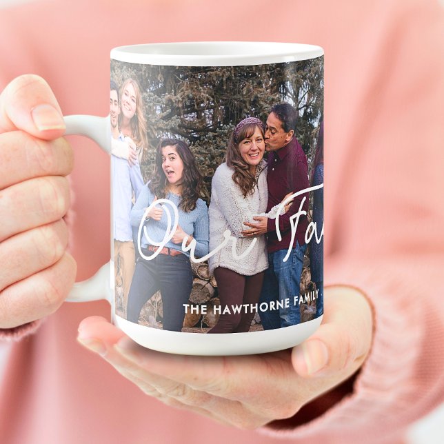 Mug Photo de famille moderne texte personnalisé mignon (Créateur téléchargé)