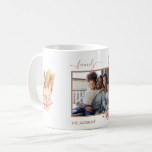 Mug Photo de famille pampas herbe rose floraux nom