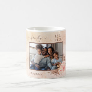 Mug Photo de famille pampas herbe rose or rose fleuron