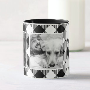 Mug Photo de famille personnalisée Buffalo Plaid Motif
