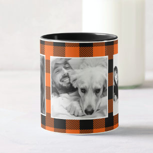 Mug Photo de famille personnalisée Buffalo Plaid Motif