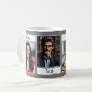Mug Photo de famille personnalisée Gris foncé Maman Pa