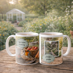 Mug Photo de jardin matinier avec rouge-gorge avant le