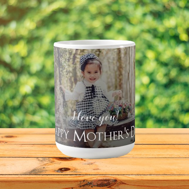 Mug photo de la Fête des Mères moderne (Modern Mothers Day Photo Personalized Coffee Mug)