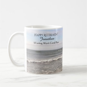 Mug Photo de la retraite heureuse des vagues de l'océa