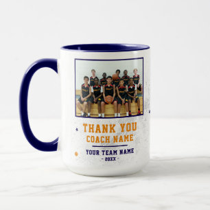 Mug Photo de l'équipe de coach Merci bleu