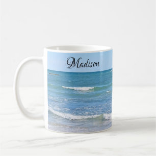 Mug Photo de l'océan Atlantique Nom personnalisé