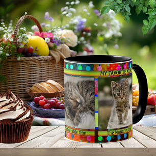 Mug Photo de maman de chat drôle coloré 