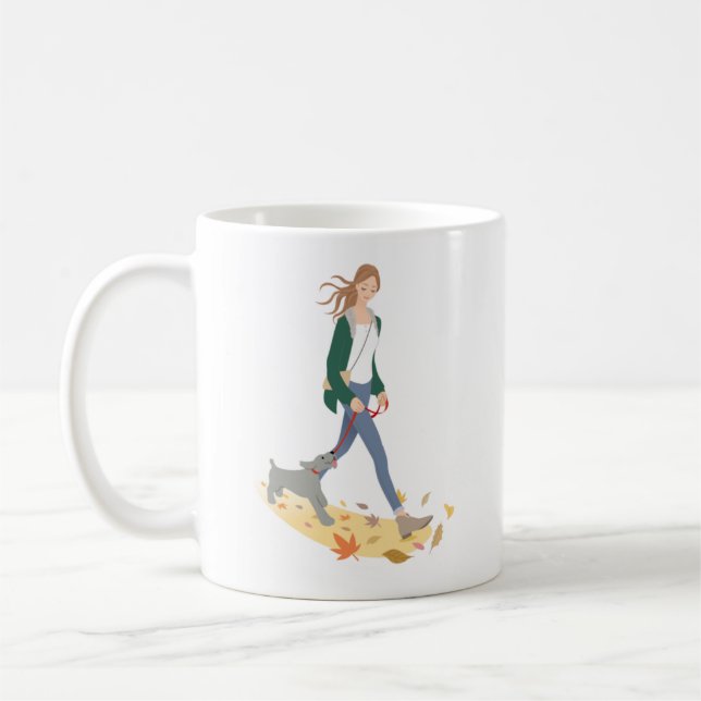 Mug Photo de maman de chien Illustration de pattes col (Gauche)