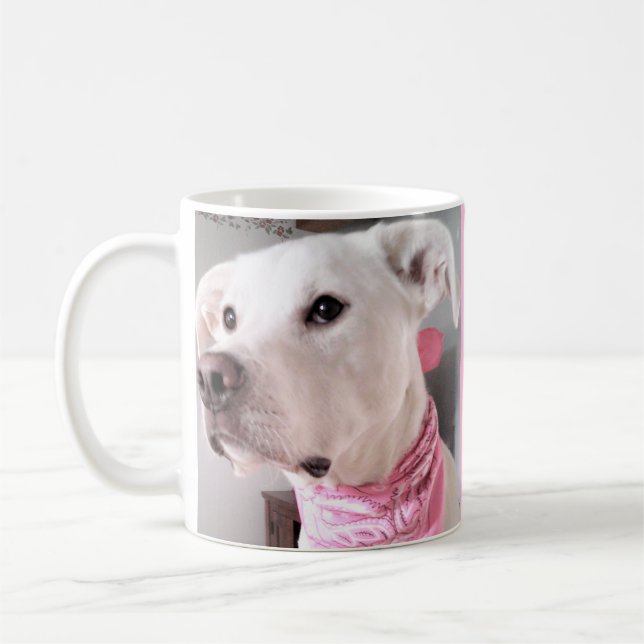 Mug Photo de mignon chien blanc Personnaliser avec le  (Gauche)