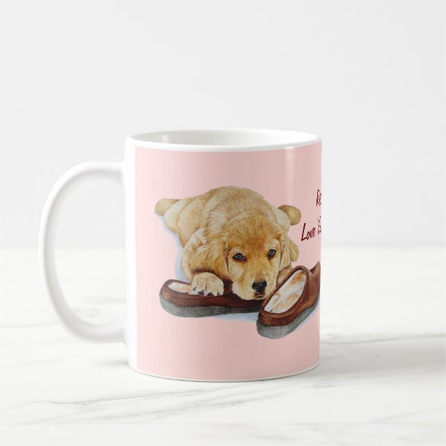 Mug photo de mignon chien de chiot récupérateur d'or (Gauche)