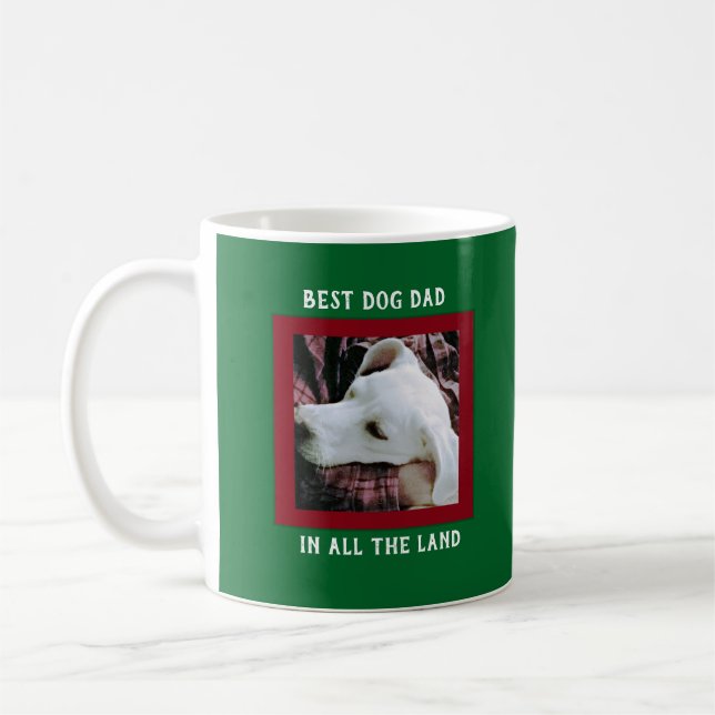 Mug Photo de mignon chien en train d'être enlacé Noël (Gauche)