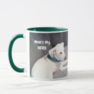 Mug Photo de Mignonne White Chien Maman est Mon Héros 