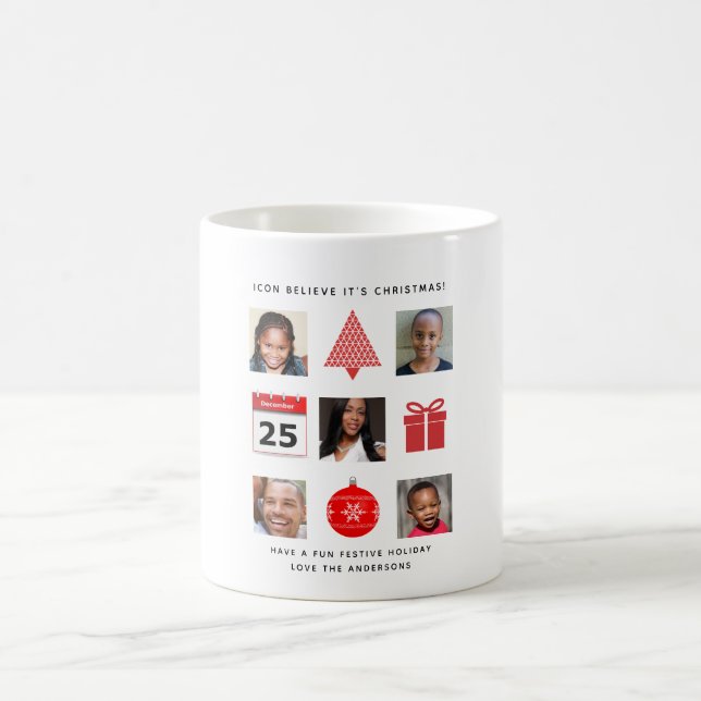 Mug PHOTO DE Noël ICON COLLAGE Keepsaké Moderne (Centre)