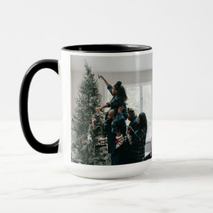 Mug Photo de Noël personnalisée recto-verso de la fami