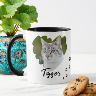Mug Photo de patte en forme de cœur de compagnie