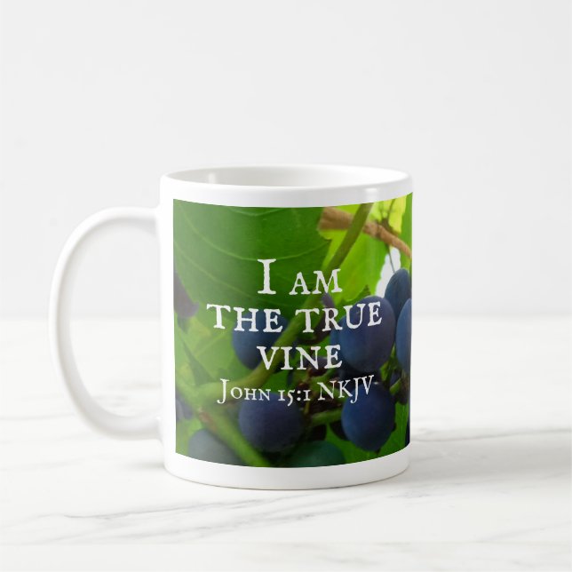 Mug Photo de Raisins Violets Évangile des Versets de l (Gauche)