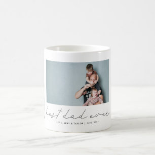 Mug Photo de script moderne de meilleur père de famill