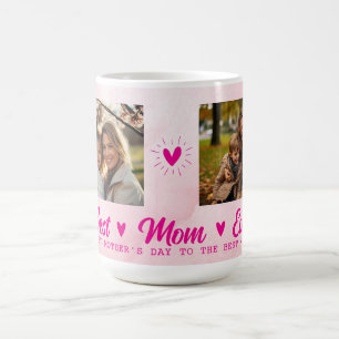 Mug Photo de texte élégant Fête des mères aquarelle ro