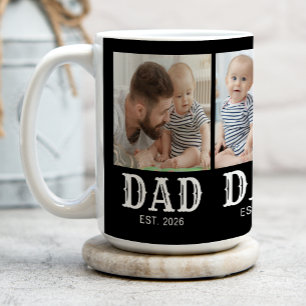 Mug Photo de typographie noire établie par papa 3