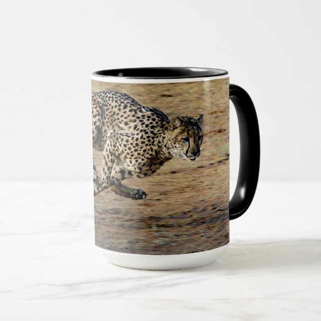 Mug Photo de Wildlife Cheetah Running (Devant droit)