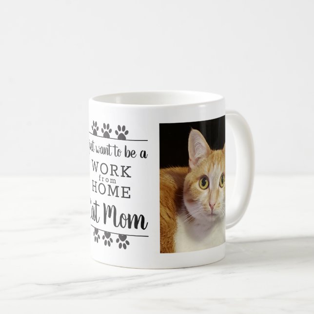 Mug Photo Drôle Je Veux Juste Travailler De Home Cat M (Devant droit)