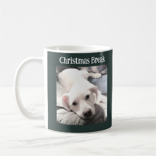Mug Photo du chien mignon Noël Break Green