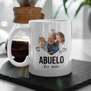 Mug Photo du cœur d'Abuelo esquissé