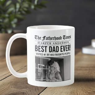 Mug Photo du journal personnalisé Best Papa Ever