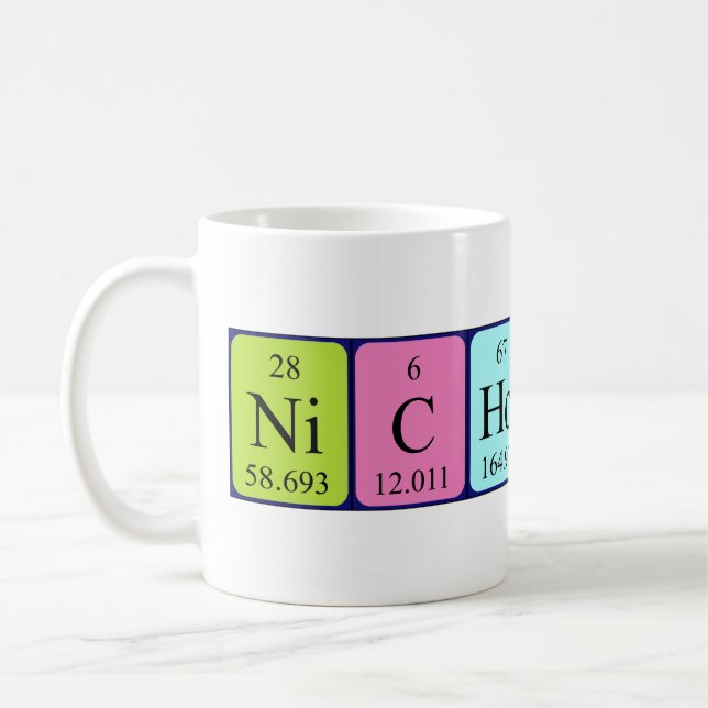 Mug Photo du nom périodique de la table Nicholaus (Gauche)