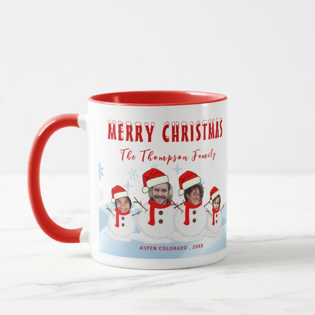 Mug Photo du visage Noël Funny Snowman Café (Gauche)