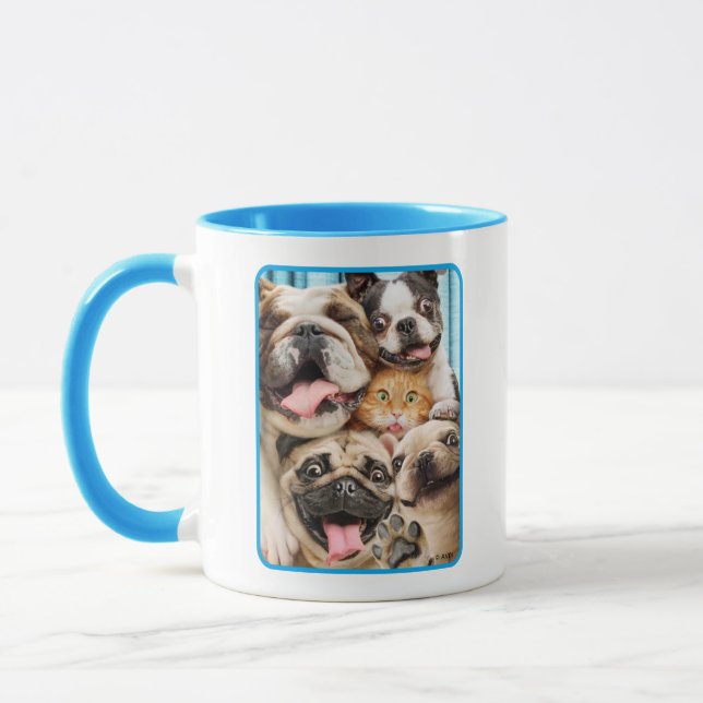 Mug Photo d'un groupe de chiens et de chats (Gauche)