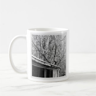 Mug Photo en noir et blanc de la scène hivernale rusti