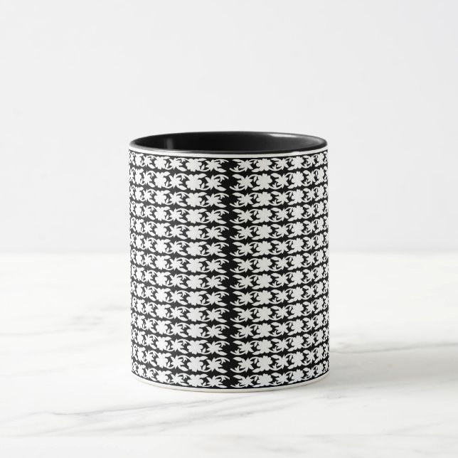 Mug photo en noir et blanc d'un motif (Centre)