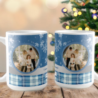 Mug Photo Espagnol Joyeux Noël Élégant Bleu