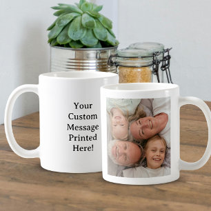 Mug Photo et texte personnalisés simples sur mesure
