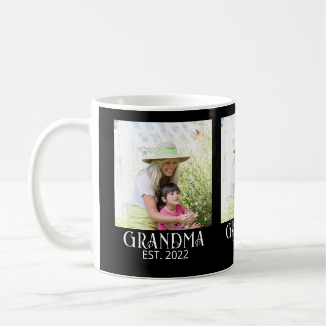 Mug Photo Grand-mère a créé Script Noir 3  (Gauche)