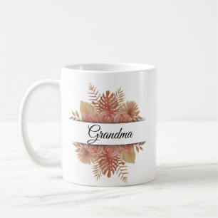 Mug Photo grand-mère florale d'aquarelle moderne