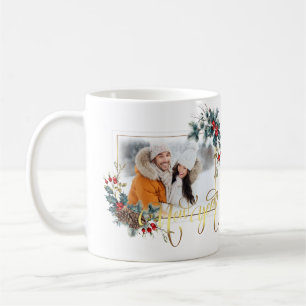 Mug Photo hiver Faux Gold Foil Style