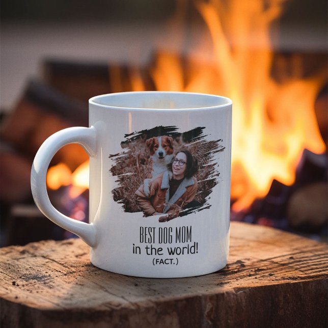 Mug Photo moderne Best Dog Mom (fait) | Personnalisé (Créateur téléchargé)