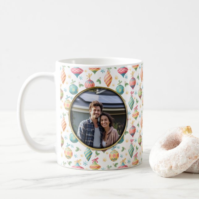 Mug Photo ornements vintages (Avec donut)