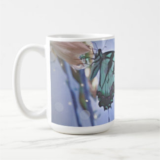 Mug Photo papillon magique turquoise