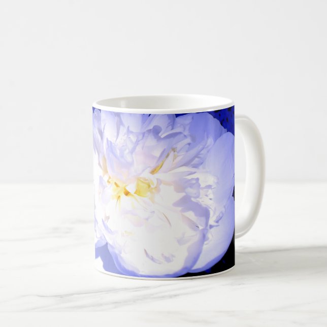 Mug Photo Peony blanc et violet (Devant droit)