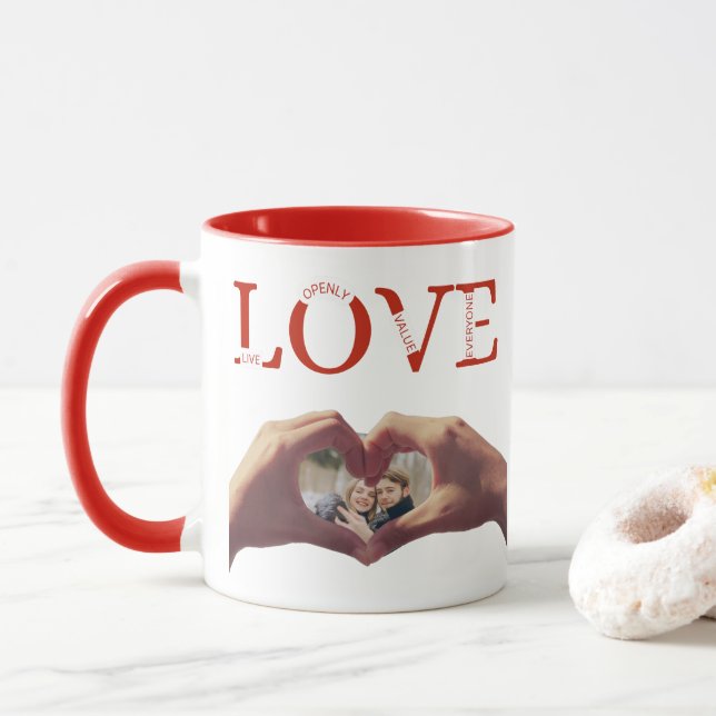 Mug Photo personnalisé avec l'acronyme LOVE  (Avec donut)