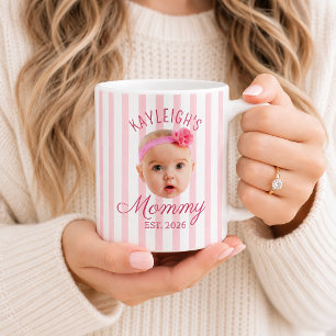 Mug Photo personnalisé sur fond rose pour maman