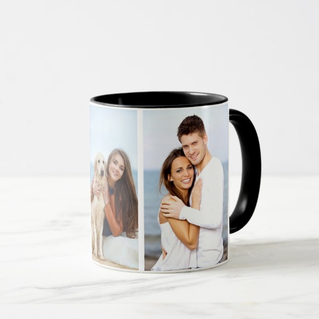 Mug Photo personnalisée 3 Musique combo - Noir Blanc (Devant droit)